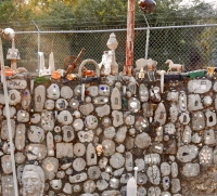 Wire encased wall at Howard Finster's Paradise Garden, 2016