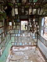 Inside the deer house at Howard Finster's Paradise Garden, 2016