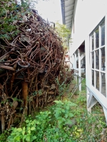 Bicycle tower, slowly collapsing into the Rolling Chair Ramp gallery, Howard Finster's Paradise Garden, 2016