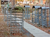 Aisle of drying racks, Howard Finster's Paradise Garden, 2016