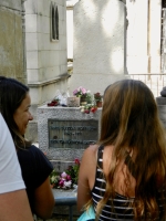 Jim Morrison draws a crowd, Pere Lachaise Cemetery, Paris