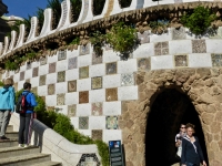 Checked wall, Park Güell, Barcelona