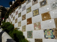 Checked wall, Park Güell, Barcelona