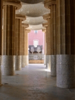 Inside arcade, Park Güell, Barcelona