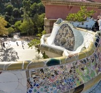 Mosaic fence, Antoni Gaudí's Park Güell, Barcelona