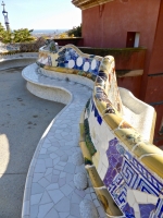 Mosaic fence, Antoni Gaudí's Park Güell, Barcelona