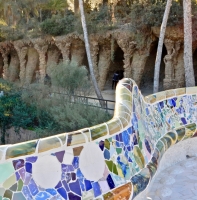 Mosaic fence, Antoni Gaudí's Park Güell, Barcelona