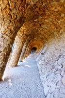 Arcade, Antoni Gaudí's Park Güell, Barcelona, Spain