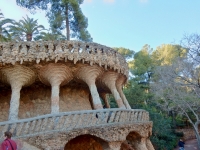 Upper level of arcade, Antoni Gaudí's Park Güell, Barcelona, Spain