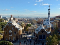 Park Güell entrance from a distance, Barcelona