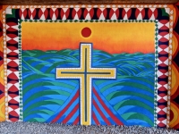 Cross mural under Well House, St. Eom's Pasaquan, 2016 Cross mural under Well House, St. Eom's Pasaquan, 2016