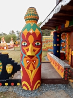 Pillar at the Well House, St. Eom's Pasaquan, 2016