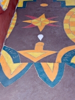 Decorated floor under the Well House, St. Eom's Pasaquan, 2016 Decorated floor under the Well House, St. Eom's Pasaquan, 2016