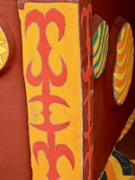 Wall detail under the Well House, St. Eom's Pasaquan, 2016 Wall detail under the Well House, St. Eom's Pasaquan, 2016