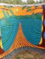 Curved wall, St. Eom's Pasaquan, 2016 Curved wall, St. Eom's Pasaquan, 2016
