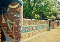 The front wall, St. Eom's Pasaquan, circa 1990