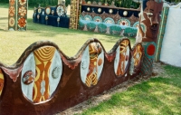 Walls and pillars, St. Eom's Pasaquan, circa 1990