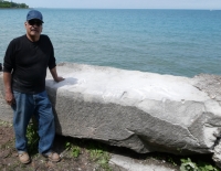 Roman Villareal and his Promontory Point Day carvings Roman Villareal and his Promontory Point Day carvings