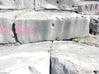 Young-Un Roxy.  Chicago lakefront stone carvings, Promontory Point. 2019