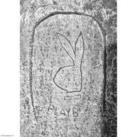 Playboy Bunny. Chicago lakefront stone carvings, Promontory Point, Hyde Park. 2005
