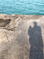 A The Lover. Chicago lakefront stone carvings, Promontory Point. 2018