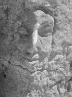 Face, vertical, on rock with big-nosed Indian profile. Level 3.