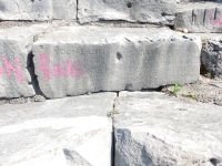 Young-Un Roxy. Level 3, vertical. Chicago lakefront stone carvings, Promontory Point. 2019