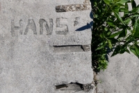 Hans = +. Level 5. Chicago lakefront stone carvings, Promontory Point. 2020 Hans = +. Level 5. Chicago lakefront stone carvings, Promontory Point. 2020