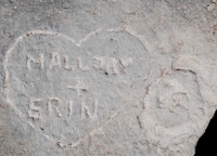 Heart with Mallory + Erin, dog face carvings by Mallory Price of the Hyde Park Historical Society. Level 5. Chicago lakefront stone carvings, Promontory Point. 2022 Heart with Mallory + Erin, dog face carvings by Mallory Price of the Hyde Park Historical Society. Level 5. Chicago lakefront stone carvings, Promontory Point. 2022
