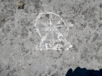 Ferris Wheel, made at the May 2023 carving workshop. Level 5. Chicago lakefront stone carvings, Promontory Point. 2023