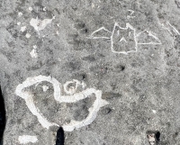 Bird GM, bat, made at May 2023 carving workshop. Level 5. Chicago lakefront stone carvings, Promontory Point. 2023. Bird GM, bat, made at May 2023 carving workshop. Level 5. Chicago lakefront stone carvings, Promontory Point. 2023.