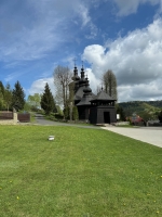 The Greek Catholic Parish Church of St. Cosmas and St. Damian in Banica near Izby was built around the middle of the 18th Century. The Greek Catholic Parish Church of St. Cosmas and St. Damian in Banica near Izby was built around the middle of the 18th Century.
