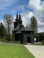 The Greek Catholic Parish Church of St. Cosmas and St. Damian in Banica near Izby was built around the middle of the 18th Century. The Greek Catholic Parish Church of St. Cosmas and St. Damian in Banica near Izby was built around the middle of the 18th Century.