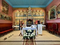 The Greek Catholic Parish Church of St. Cosmas and St. Damian in Banica near Izby was built around the middle of the 18th Century. The Greek Catholic Parish Church of St. Cosmas and St. Damian in Banica near Izby was built around the middle of the 18th Century.