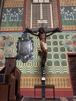 The Church of St. Francis of Assisi, Krakow, with late 19-century wall decorations by the artist Stanisław Wyspiański -- unique motifs for an old church. He also designed the modern stained glass. The Church of St. Francis of Assisi, Krakow, with late 19-century wall decorations by the artist Stanisław Wyspiański -- unique motifs for an old church. He also designed the modern stained glass.