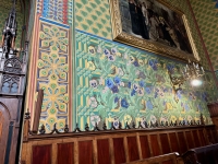 The Church of St. Francis of Assisi, Krakow, with late 19-century wall decorations by the artist Stanisław Wyspiański -- unique motifs for an old church. He also designed the modern stained glass. The Church of St. Francis of Assisi, Krakow, with late 19-century wall decorations by the artist Stanisław Wyspiański -- unique motifs for an old church. He also designed the modern stained glass.