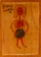 Jimmy Lee Sudduth portrait of standing woman, Fayette, Alabama, c. 1990 Jimmy Lee Sudduth portrait of standing woman, Fayette, Alabama, c. 1990