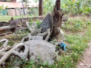 Temple models and stonework, across the road from Preah Koh, Siem Reap