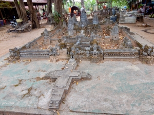 Temple models and stonework, across the road from Preah Koh, Siem Reap