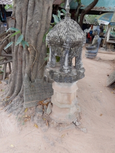 Temple models and stonework, across the road from Preah Koh, Siem Reap