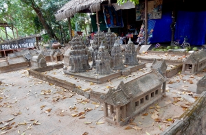 Temple models and stonework, across the road from Preah Koh, Siem Reap