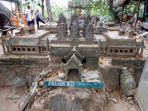 Temple models and stonework, across the road from Preah Koh, Siem Reap