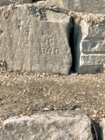 1940, LV, JG. Chicago lakefront stone carvings, Promontory Point. 2018 1940, LV, JG. Chicago lakefront stone carvings, Promontory Point. 2018