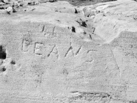 '41, Beans. Chicago lakefront stone carvings, Promontory Point. 2018