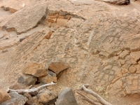 Groups of connected anthropomorphs, the Puako petroglyphs