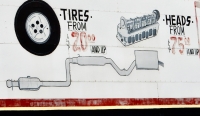 Hand-painted auto parts sign at Pulaski Auto Supply, Chicago-Roadside Art Hand-painted auto parts sign at Pulaski Auto Supply, Chicago-Roadside Art
