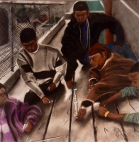 Quinten B. Smith, "Dominoes," 2001: Street game of dominoes