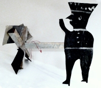 "Blow Oscar"  whirligig by R.A. Miller, 1988