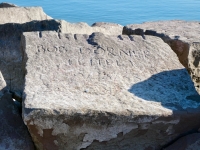 Bob Dorner (Eitel), 6/25/33. Eitel is German for vain. Chicago Lakefront stone carvings, south of La Rabida Hospital. 2025 Bob Dorner (Eitel), 6/25/33. Eitel is German for vain. Chicago Lakefront stone carvings, south of La Rabida Hospital. 2025