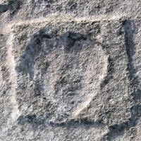 Framed heart, detail, Mike + Lanna(?), Bill, B, Ed. Chicago Lakefront stone carvings, south of La Rabida Hospital. 2025 Framed heart, detail, Mike + Lanna(?), Bill, B, Ed. Chicago Lakefront stone carvings, south of La Rabida Hospital. 2025